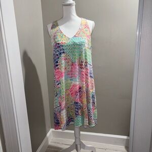 Lilly Pulitzer Multicolor Floral V-Neck Sleeveless Midi Dress